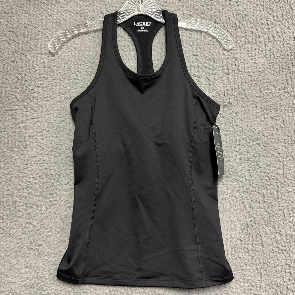 Lauren Ralph Lauren NEW Women's XS Black Racerback Activewear Tank Built-In Bra